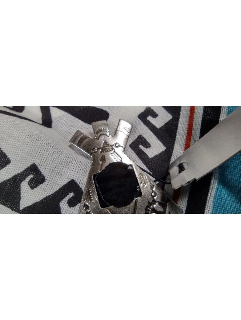 Vintage Fringe Tepee Scarf Bandana L' Unique By Beads Southwest Bandanna RN15582